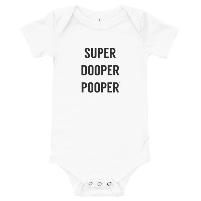 SUPER DOOPER POOPER Onesie - Black Print