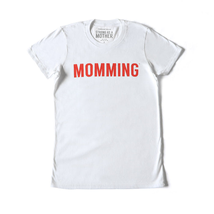MOMMING Women's T-Shirt - White / Red Text - LIMITED EDITION