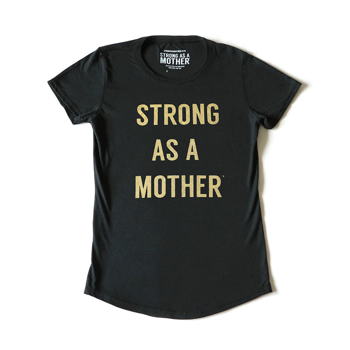 TEXT Women's T-Shirt - Black / Gold Glitter Smaller Text - LIMITED EDITION