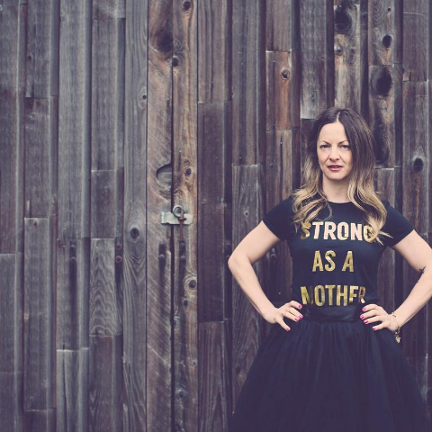 Strong as a Mother T-shirt - Black & Gold