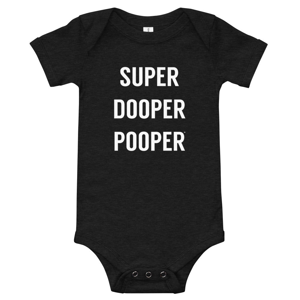 SUPER DOOPER POOPER Onesie - White Print