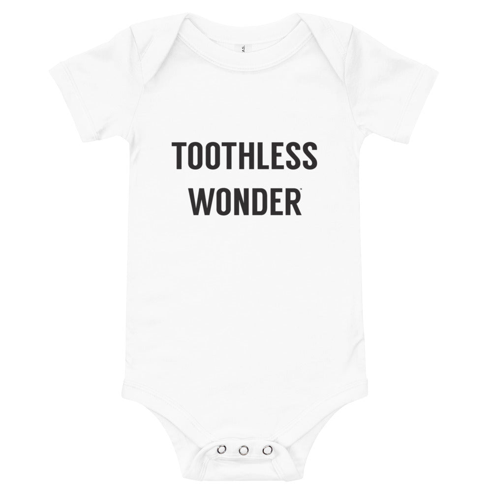Toothless Wonder Baby Short Sleeve Onesie - Black Print