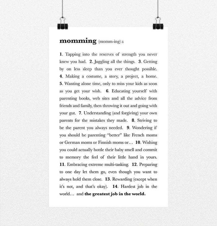 Definition of Momming Poster Print - 11in x 17in - Frame not included
