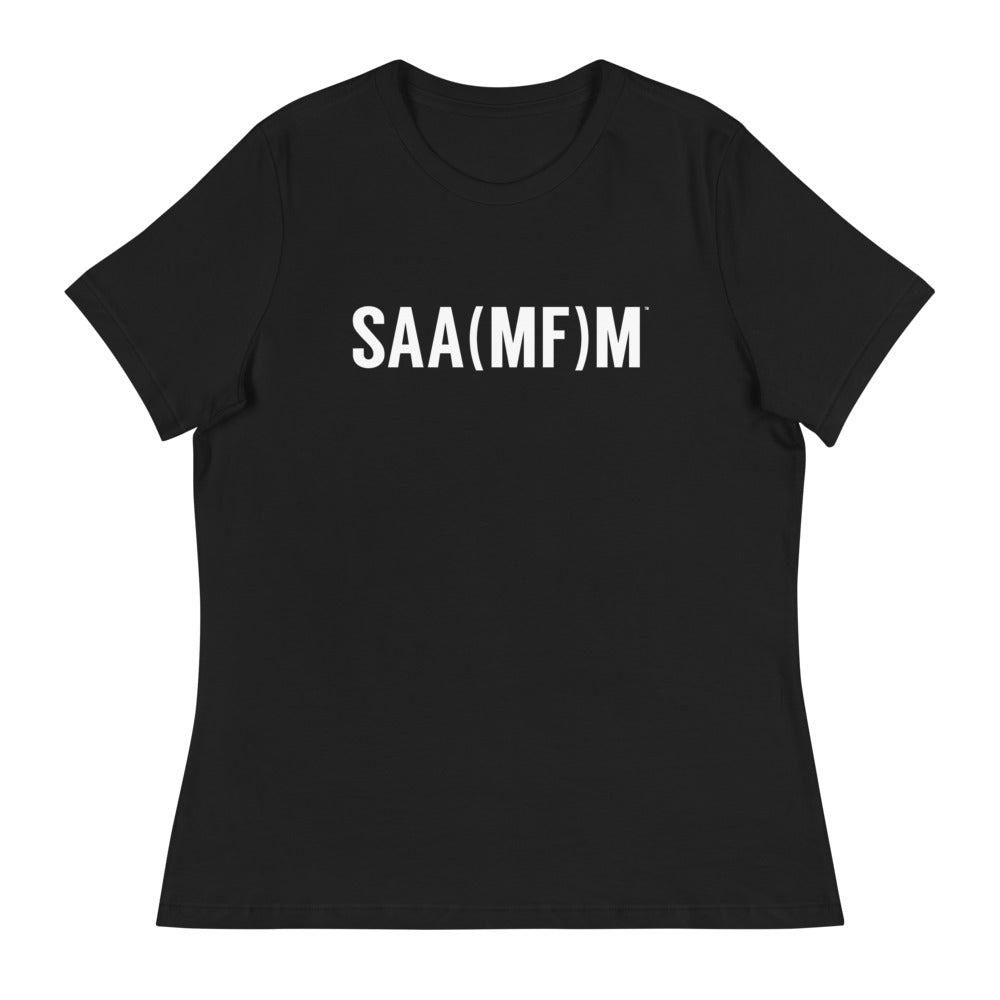 SAAM - SAA(MF)M Women's Relaxed T-Shirt - White Print